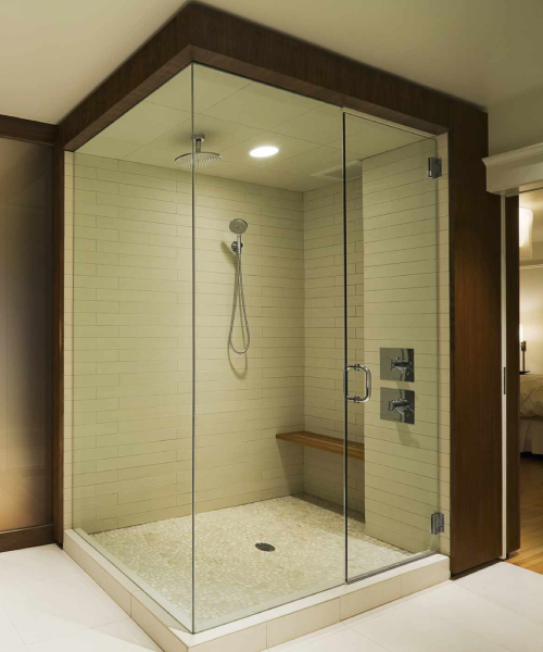 Custom floated & set shower pans